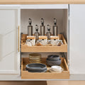 20-inch double-tier organizer installed inside a kitchen cabinet