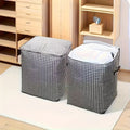 Houndstooth foldable storage bags in a two-piece set