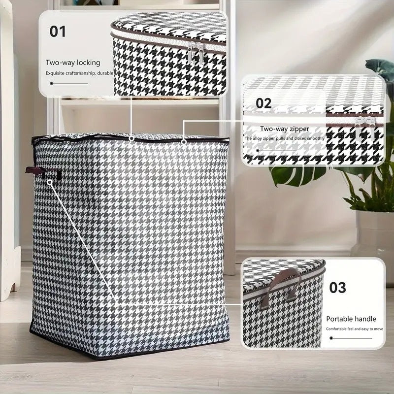 Foldable storage bag with clear viewing window