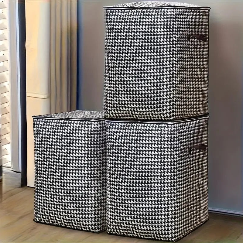 110-liter houndstooth foldable storage bag