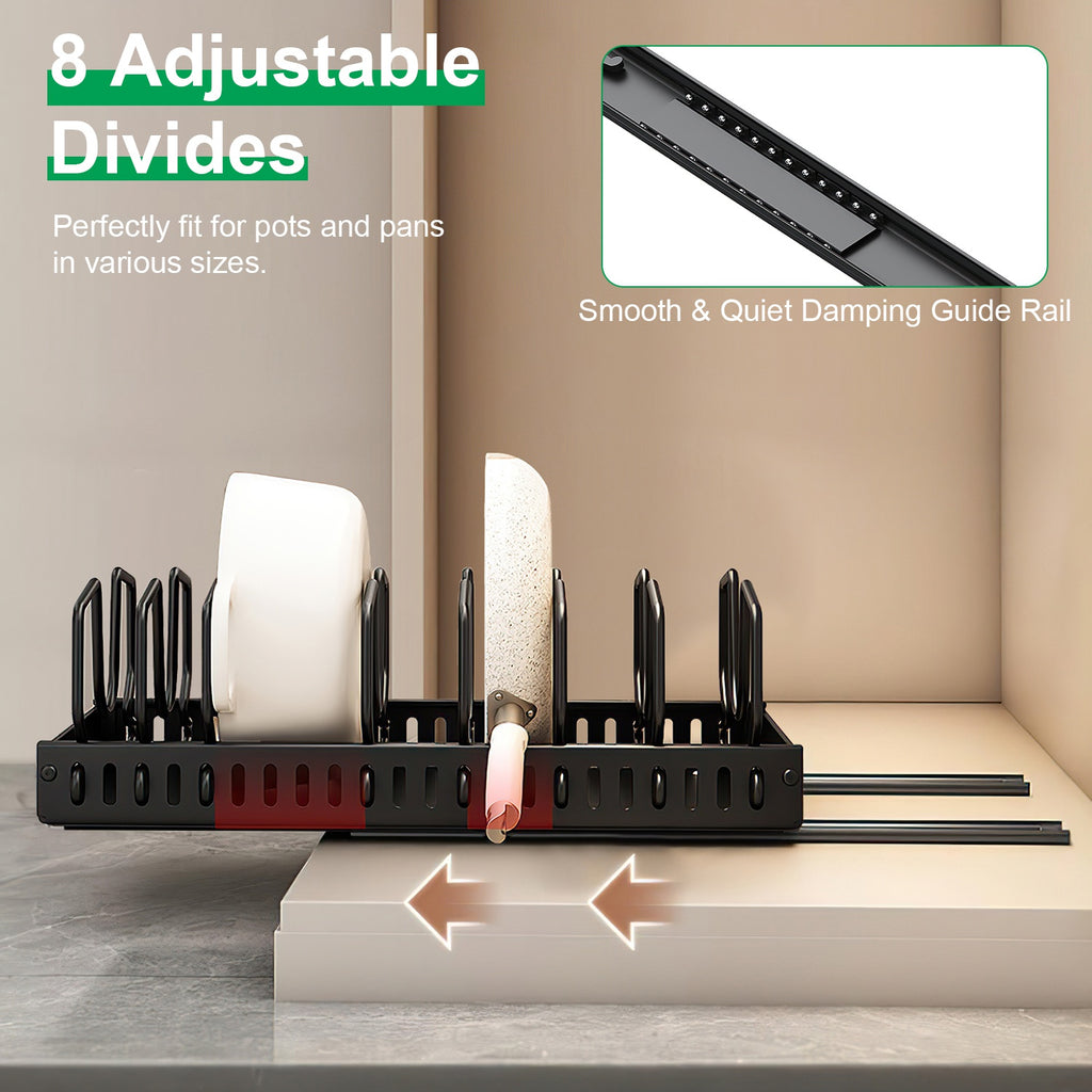 Adjustable divider configuration for cookware organization