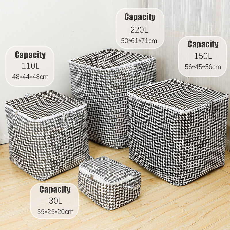 220-liter houndstooth foldable storage bag
